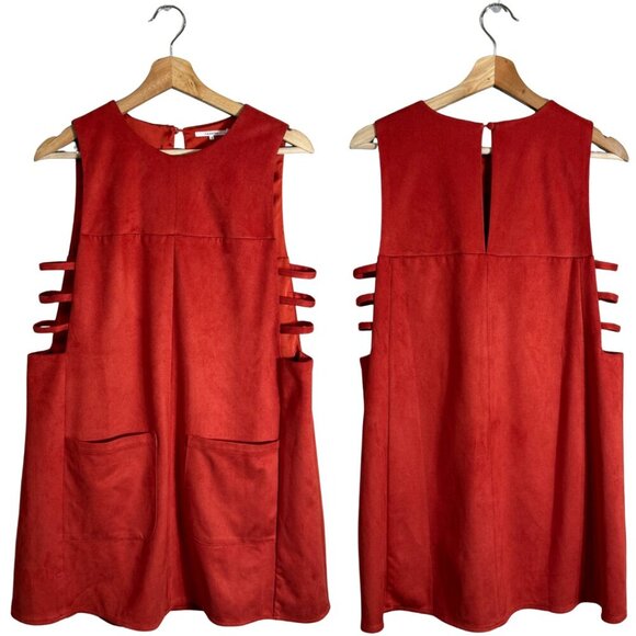 Tularosa Abbot Suede Mini Shift Dress Women's Small Clay Boho Festival Revolve - Picture 4 of 16